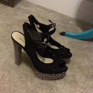 Black & White Aztec Design Sandals